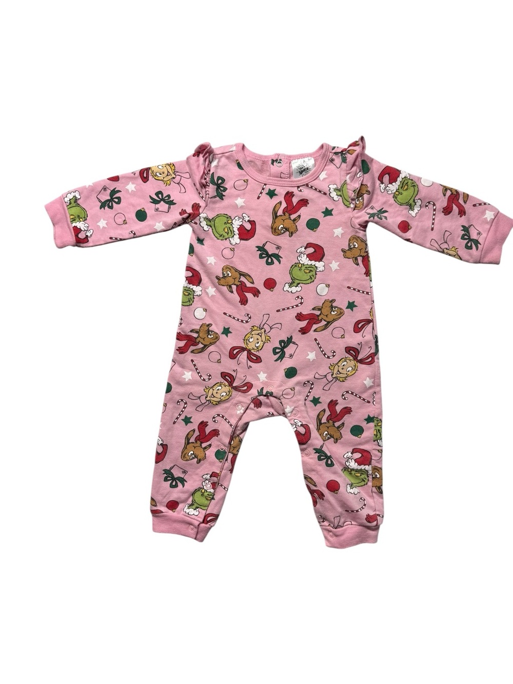 The Grinch Baby Girl Festive Xmas Jumpsuit Size 12 Months